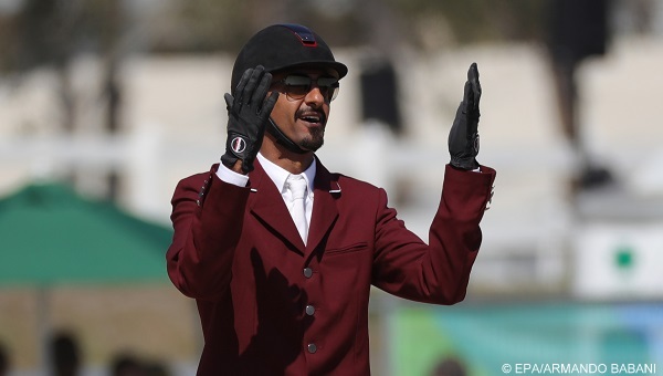 epa05492831 Sheikh Ali Al Thani of Qatar riding First Devision performs during the Jumping Individual 3nd qualifier competition of the Rio 2016 Olympic Games Equestrian events at the Olympic Equestrian Centre in Rio de Janeiro, Brazil, 17 August 2016.  EPA/ARMANDO BABANI